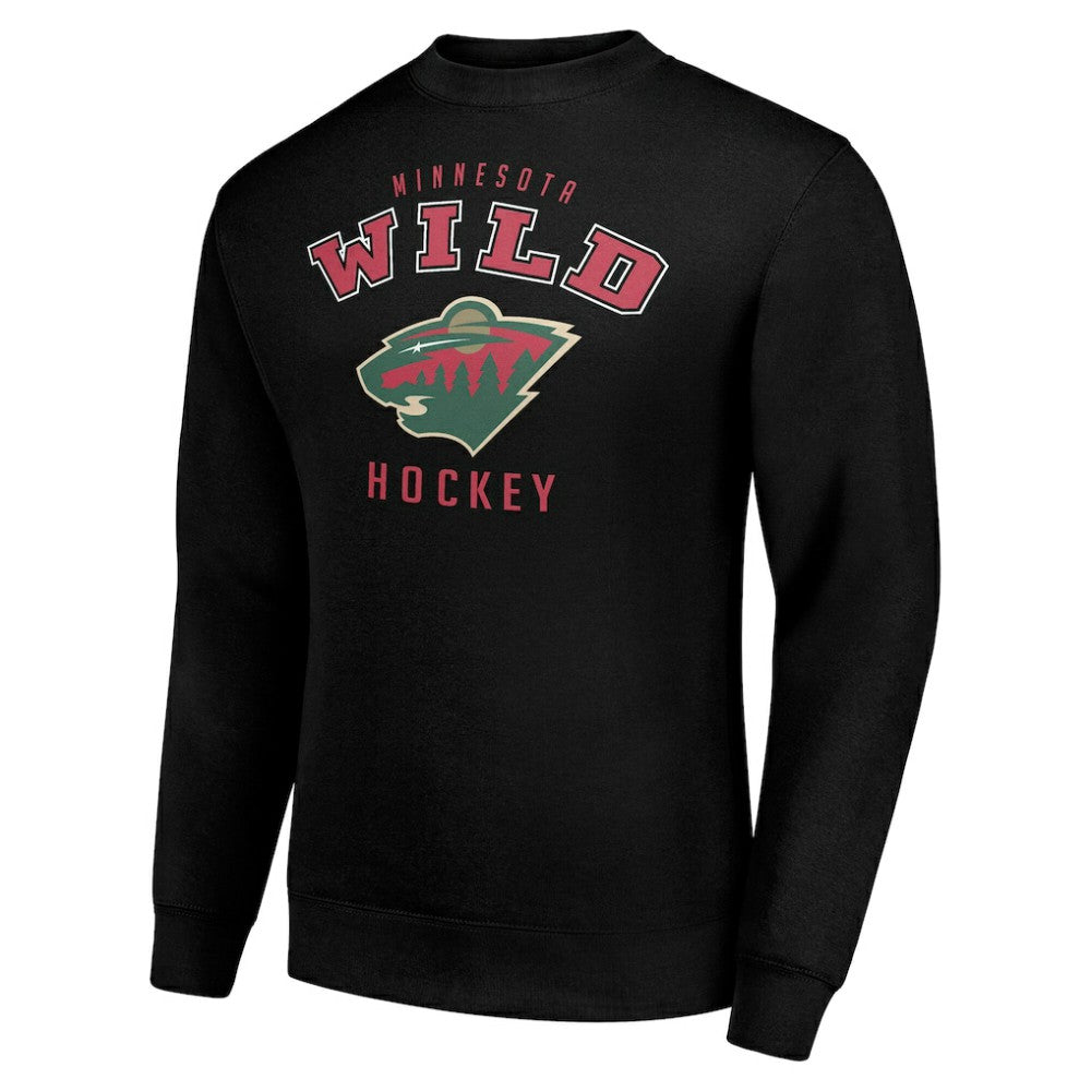 NHL Minnesota Wild Men's Starter Team Logo Fleece Pullover Sweatshirt - Black