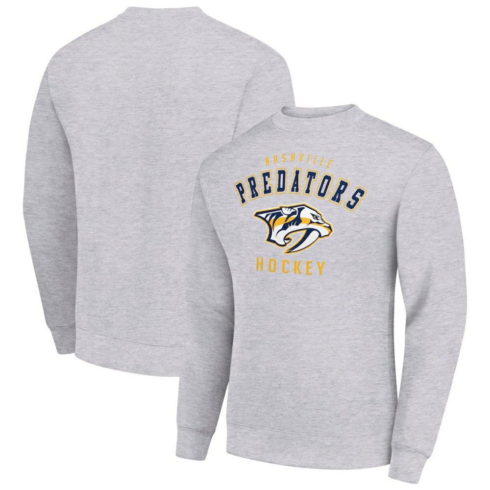 NHL Nashville Predators Men's Starter Team Logo Fleece Pullover Sweatshirt - Heather Gray