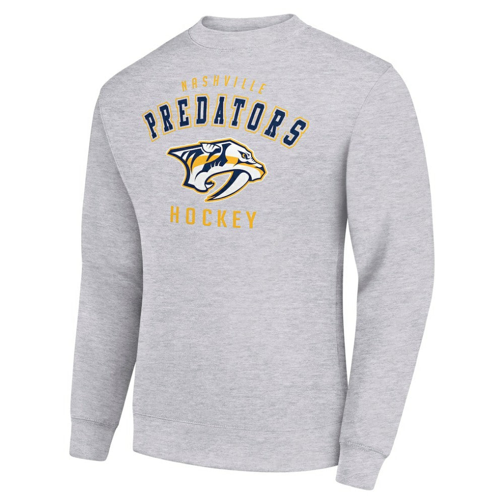 NHL Nashville Predators Men's Starter Team Logo Fleece Pullover Sweatshirt - Heather Gray