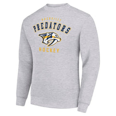 NHL Nashville Predators Men's Starter Team Logo Fleece Pullover Sweatshirt - Heather Gray