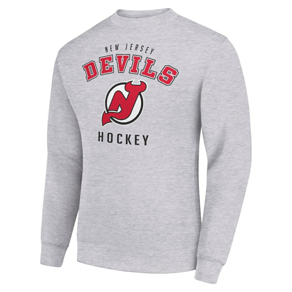 NHL New Jersey Devils Men's Starter Team Logo Fleece Pullover Sweatshirt - Heather Gray