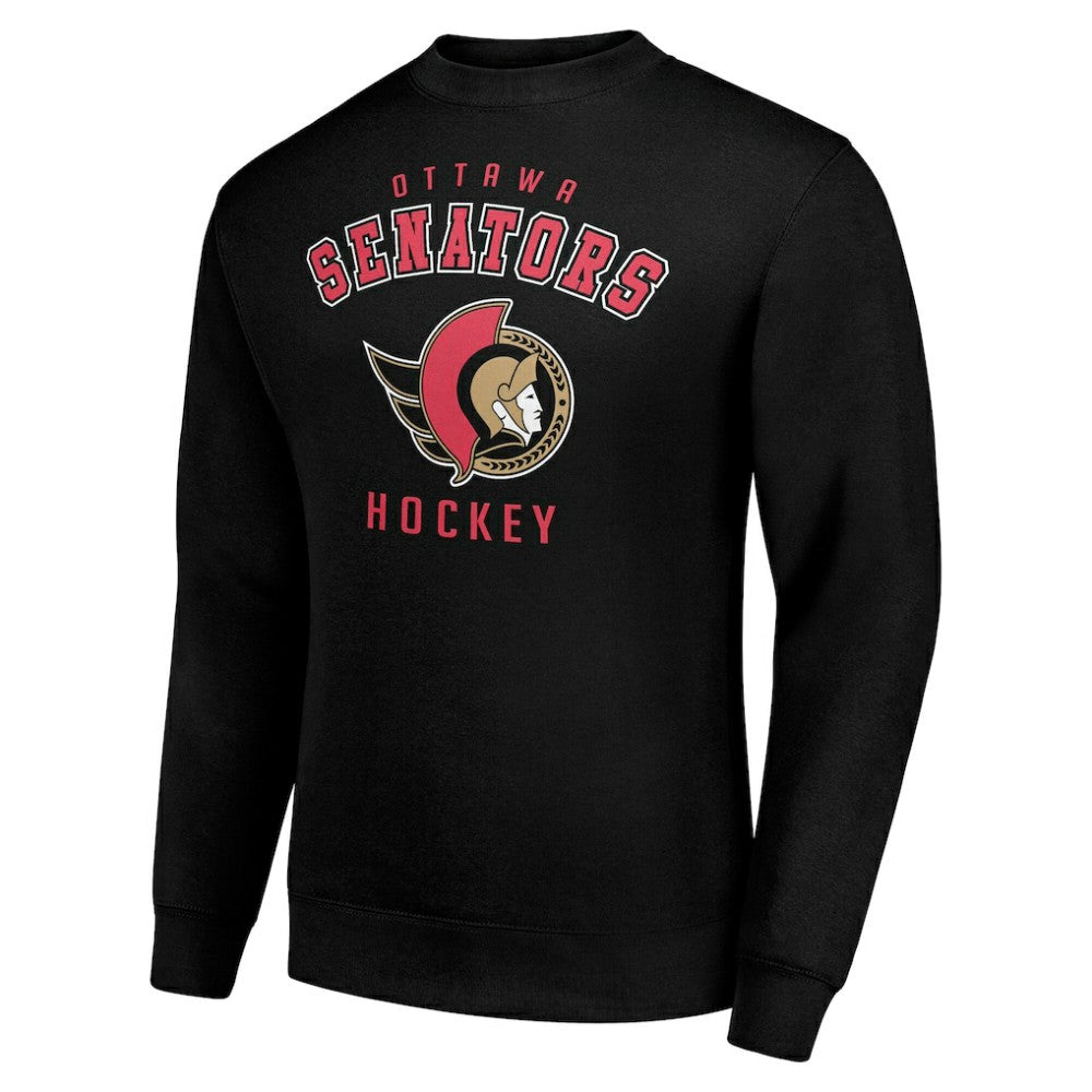 NHL Ottawa Senators Men's Starter Team Logo Fleece Pullover Sweatshirt - Black