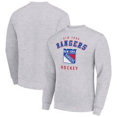 NHL New York Rangers Men's Starter Team Logo Fleece Pullover Sweatshirt - Heather Gray