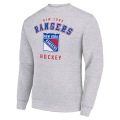 NHL New York Rangers Men's Starter Team Logo Fleece Pullover Sweatshirt - Heather Gray