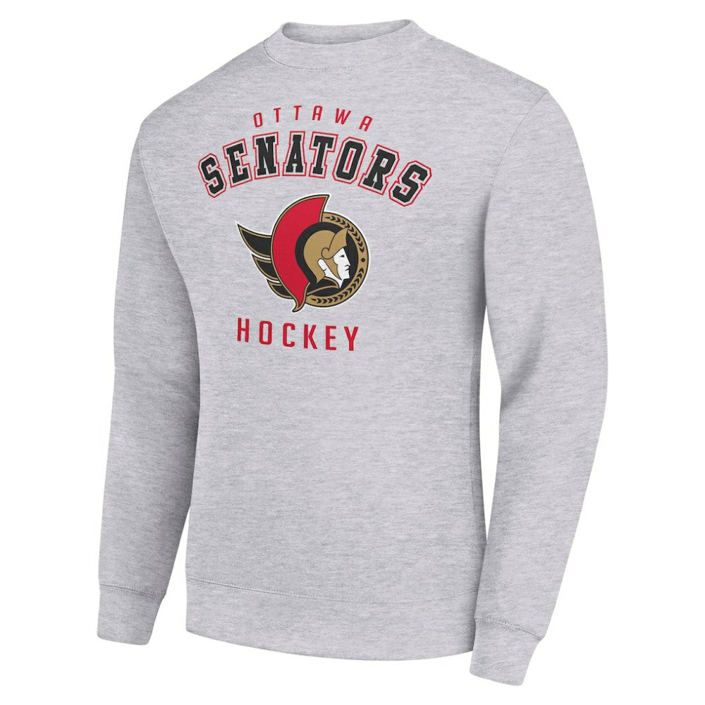 NHL Ottawa Senators Men's Starter Team Logo Fleece Pullover Sweatshirt - Heather Gray