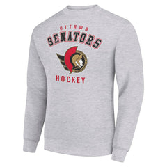 NHL Ottawa Senators Men's Starter Team Logo Fleece Pullover Sweatshirt - Heather Gray