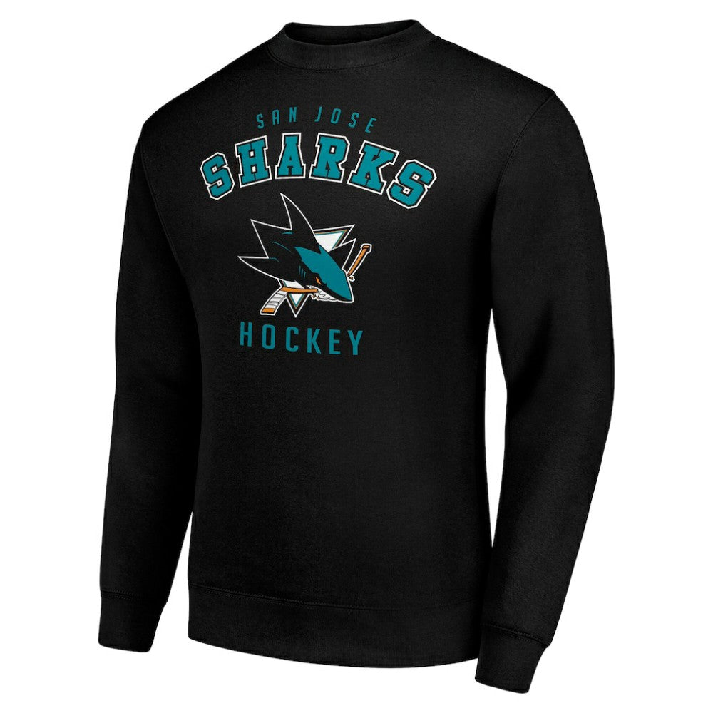 NHL San Jose Sharks Men's Starter Team Logo Fleece Pullover Sweatshirt - Black
