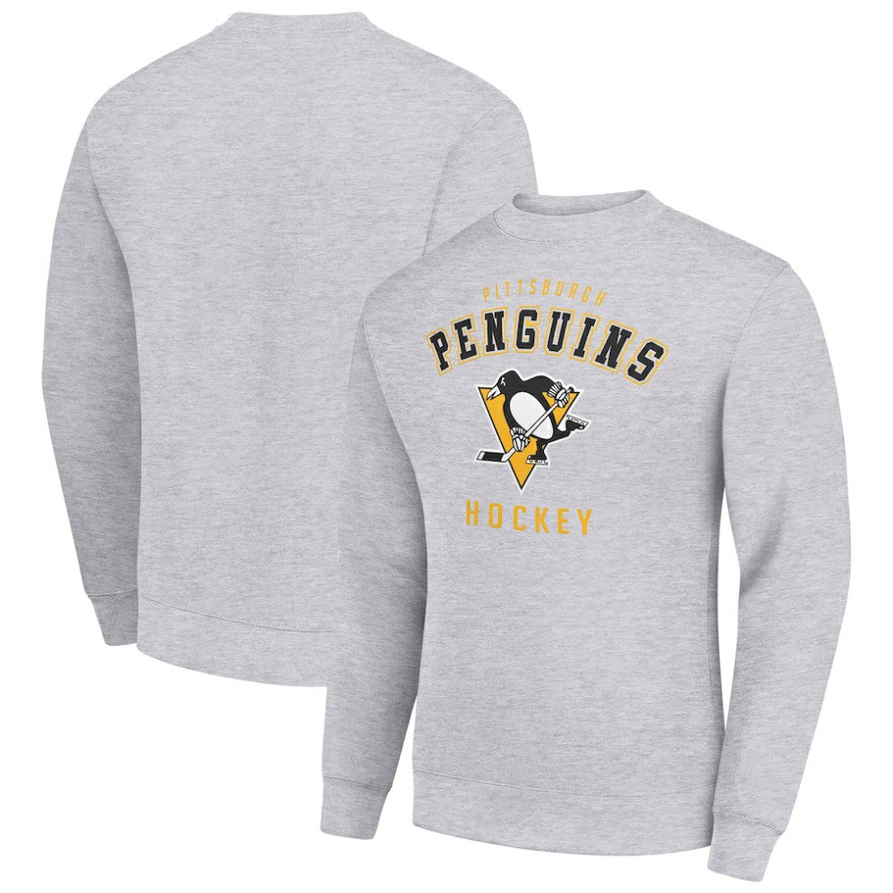 NHL Pittsburgh Penguins Men's Starter Team Logo Fleece Pullover Sweatshirt - Heather Gray