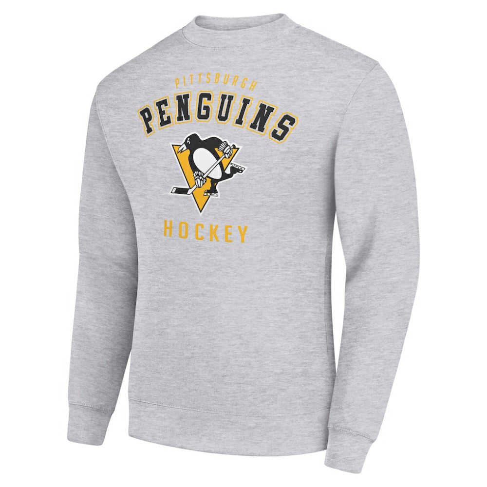 NHL Pittsburgh Penguins Men's Starter Team Logo Fleece Pullover Sweatshirt - Heather Gray