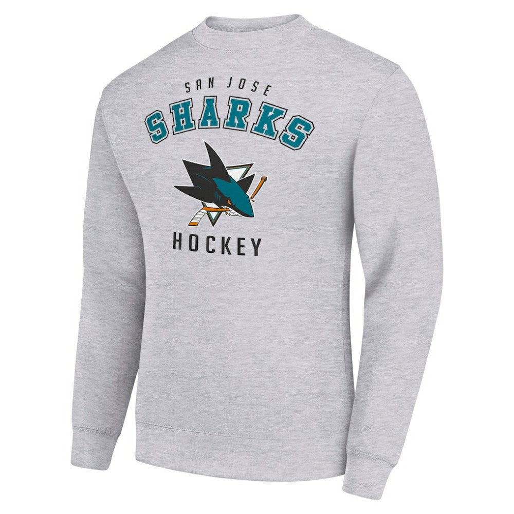 NHL San Jose Sharks Men's Starter Team Logo Fleece Pullover Sweatshirt - Heather Gray