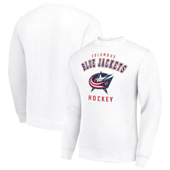 NHL Columbus Blue Jackets Men's Starter Team Logo Fleece Pullover Sweatshirt - White