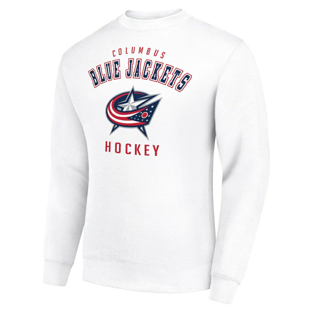 NHL Columbus Blue Jackets Men's Starter Team Logo Fleece Pullover Sweatshirt - White
