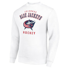 NHL Columbus Blue Jackets Men's Starter Team Logo Fleece Pullover Sweatshirt - White