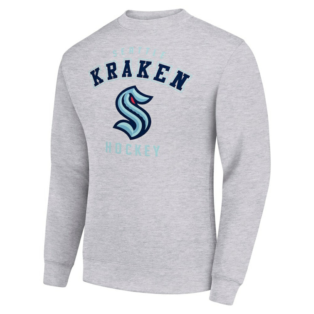 NHL Seattle Kraken Men's Starter Team Logo Fleece Pullover Sweatshirt - Heather Gray