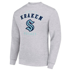 NHL Seattle Kraken Men's Starter Team Logo Fleece Pullover Sweatshirt - Heather Gray