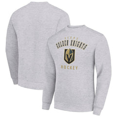 NHL Vegas Golden Knights Men's Starter Team Logo Fleece Pullover Sweatshirt - Heather Gray