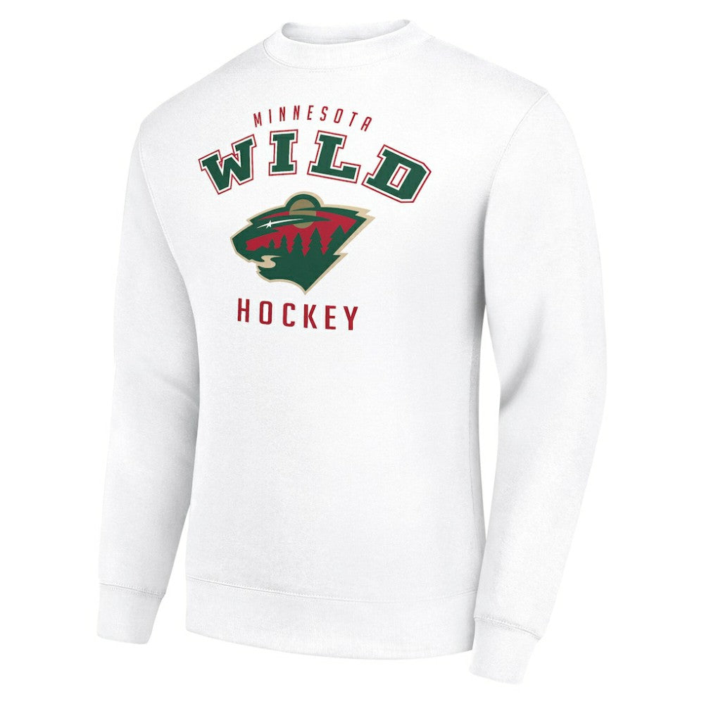 NHL Minnesota Wild Men's Starter Team Logo Fleece Pullover Sweatshirt - White