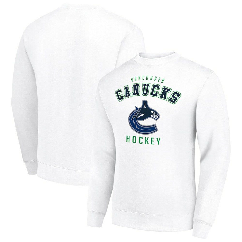 NHL Vancouver Canucks Men's Starter Team Logo Fleece Pullover Sweatshirt - White