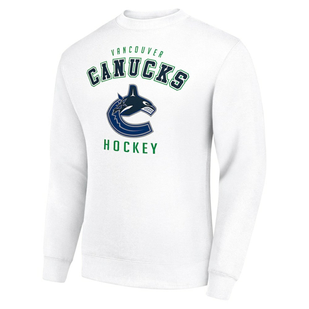 NHL Vancouver Canucks Men's Starter Team Logo Fleece Pullover Sweatshirt - White