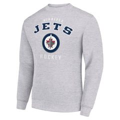 NHL Winnipeg Jets Men's Starter Team Logo Fleece Pullover Sweatshirt - Heather Gray