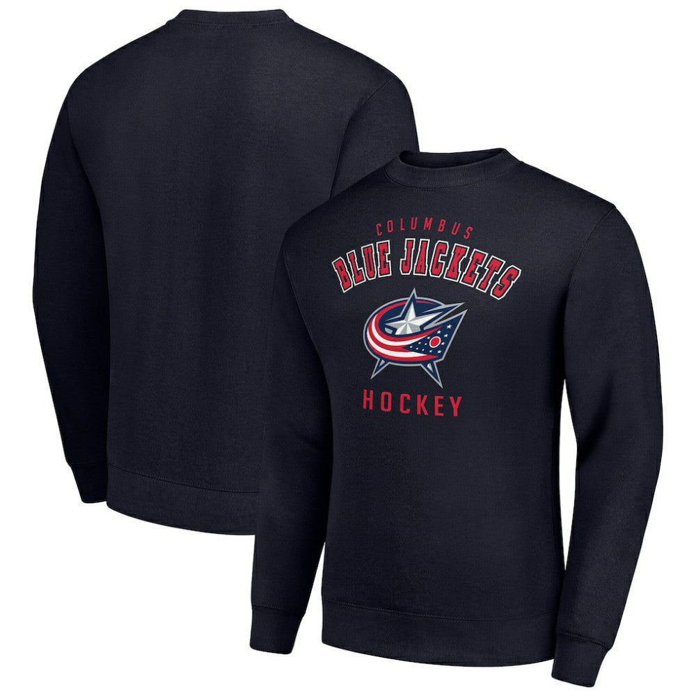 NHL Columbus Blue Jackets Men's Starter Team Logo Fleece Pullover Sweatshirt - Navy