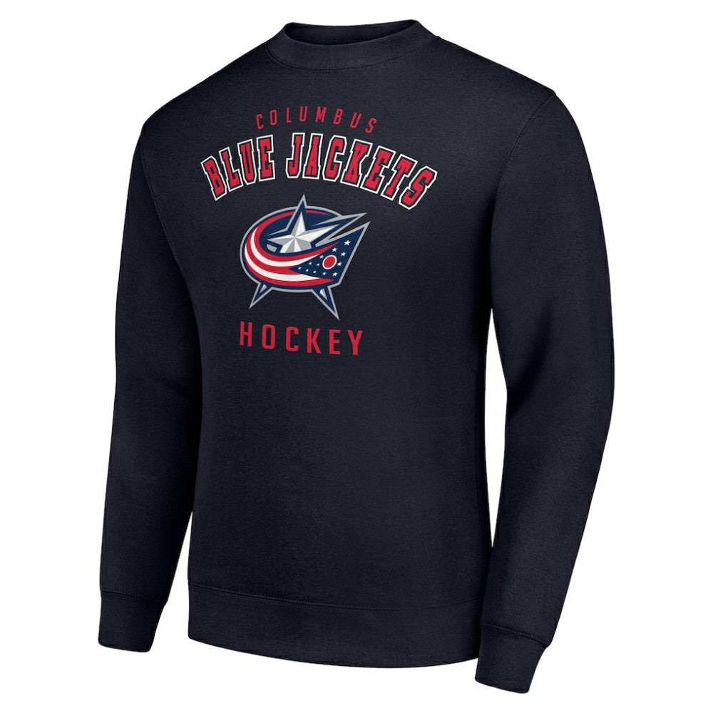 NHL Columbus Blue Jackets Men's Starter Team Logo Fleece Pullover Sweatshirt - Navy