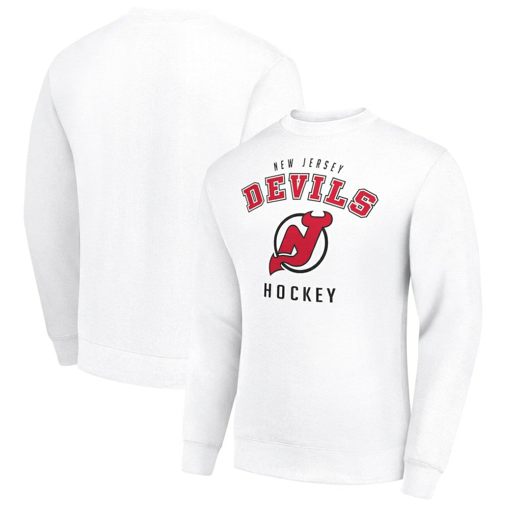 NHL New Jersey Devils Men's Starter Team Logo Fleece Pullover Sweatshirt - White