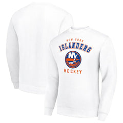 NHL New York Islanders Men's Starter Team Logo Fleece Pullover Sweatshirt - White