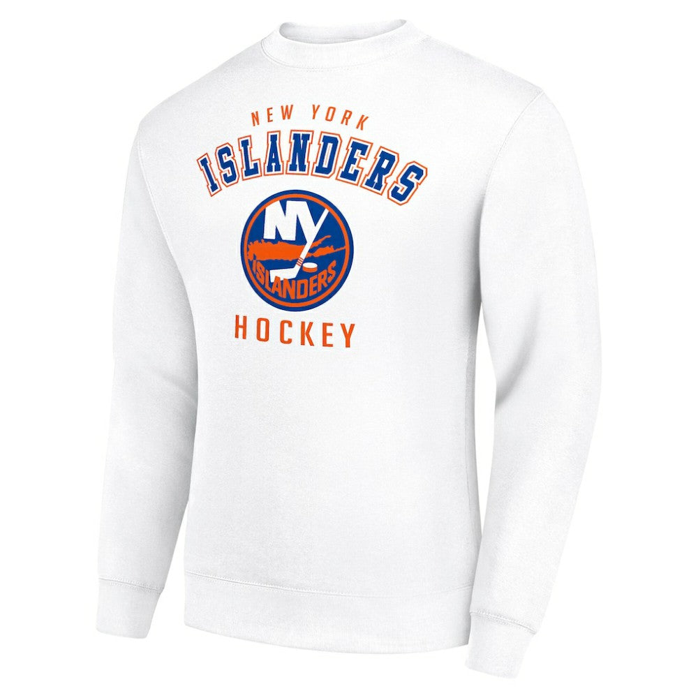 NHL New York Islanders Men's Starter Team Logo Fleece Pullover Sweatshirt - White