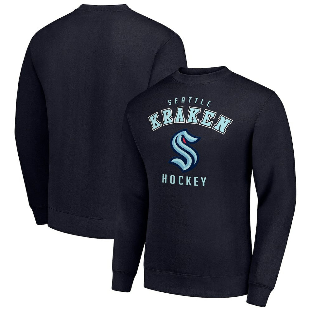 NHL Seattle Kraken Men's Starter Team Logo Fleece Pullover Sweatshirt - Navy