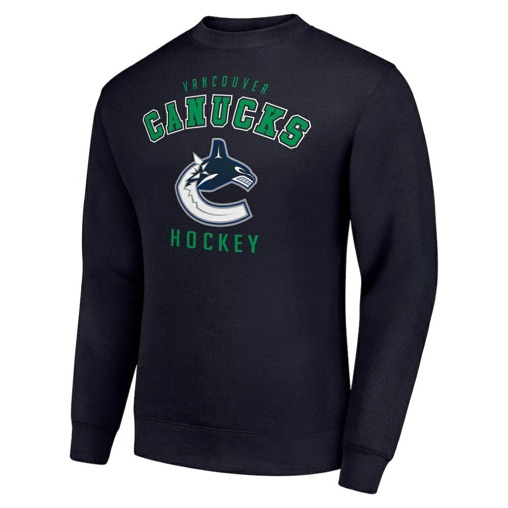 NHL Vancouver Canucks Men's Starter Team Logo Fleece Pullover Sweatshirt - Navy
