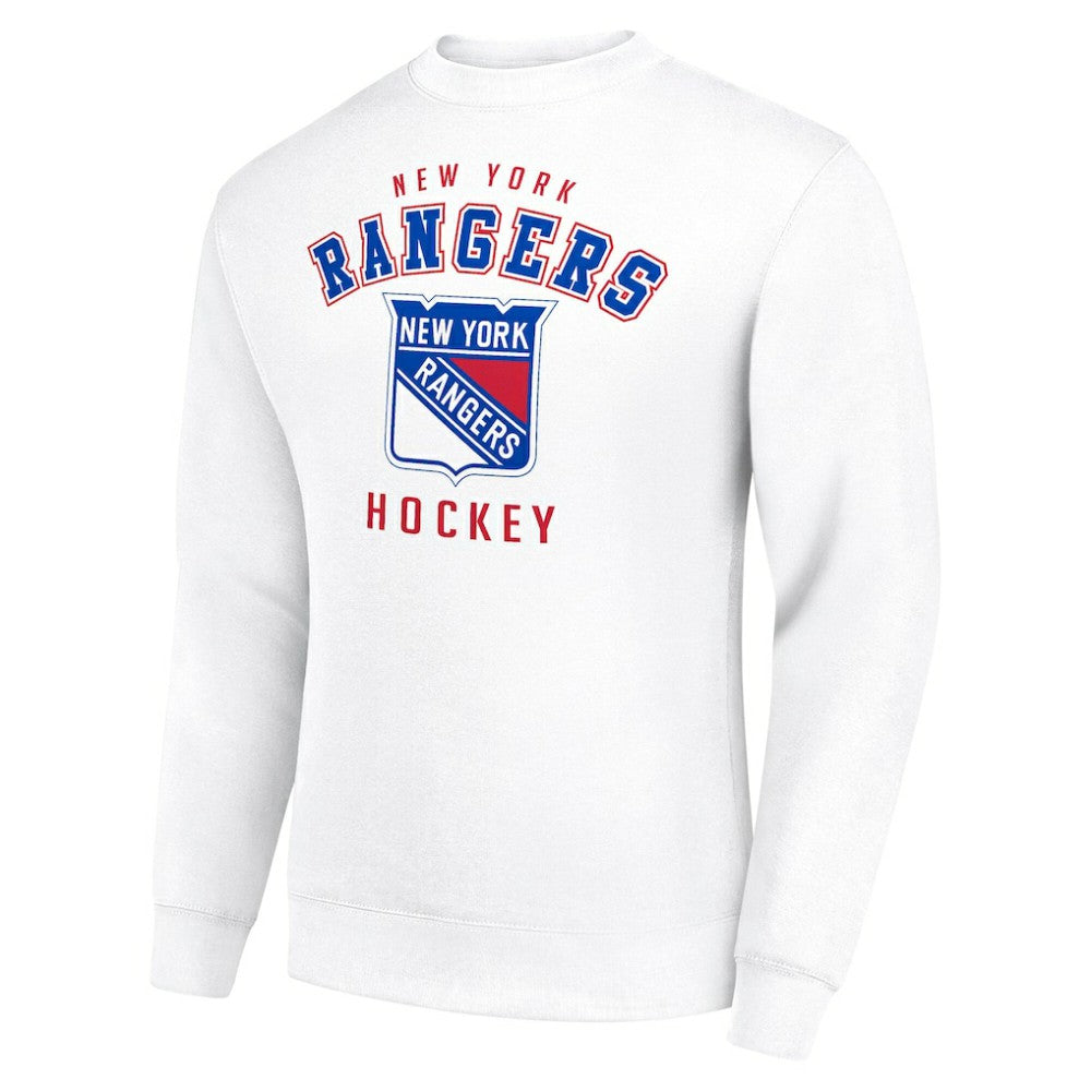 NHL New York Rangers Men's Starter Team Logo Fleece Pullover Sweatshirt - White