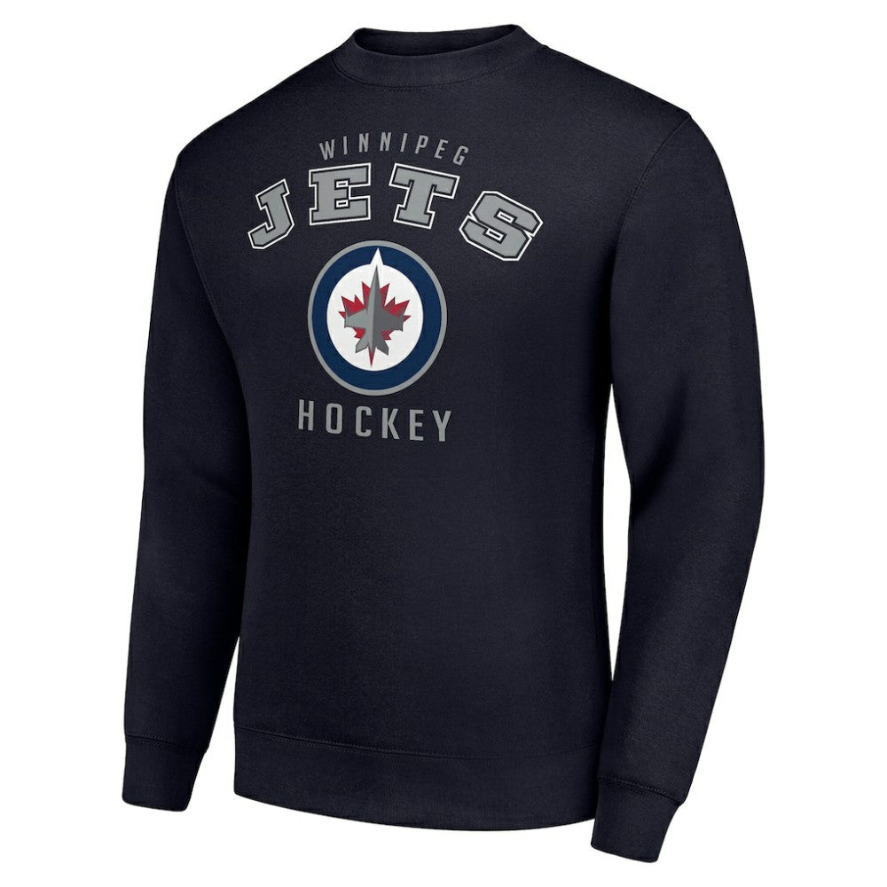 NHL Winnipeg Jets Men's Starter Team Logo Fleece Pullover Sweatshirt - Navy