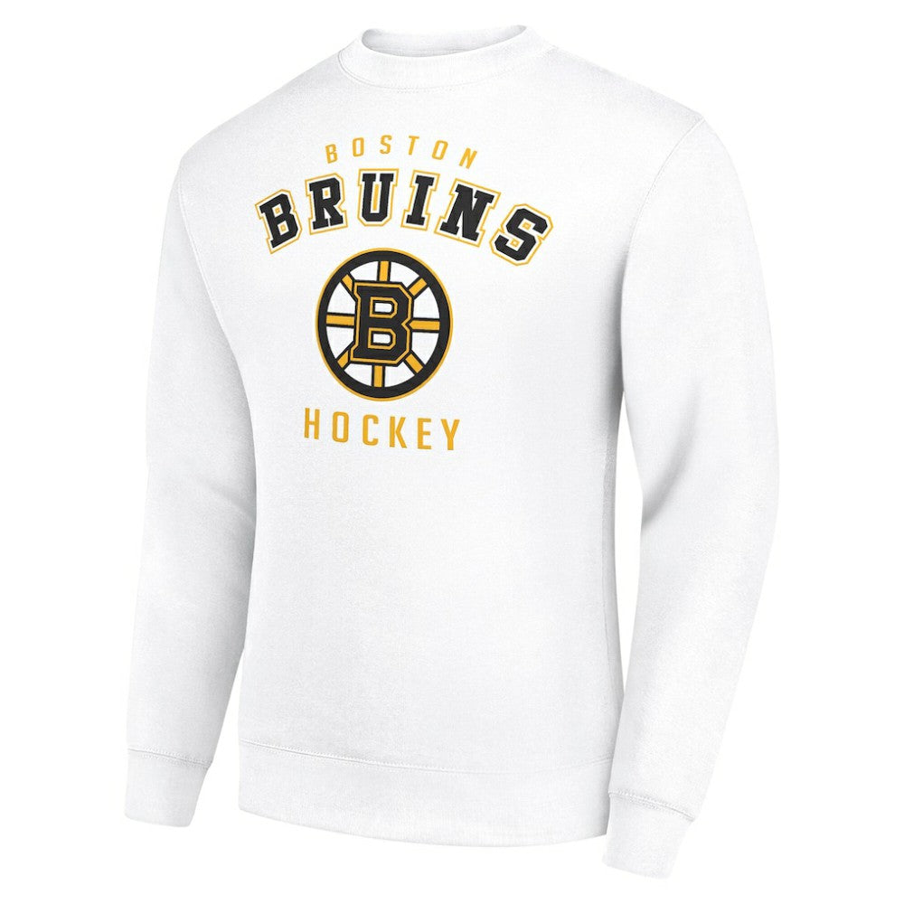 NHL Boston Bruins Men's Starter Team Logo Fleece Pullover Sweatshirt - White