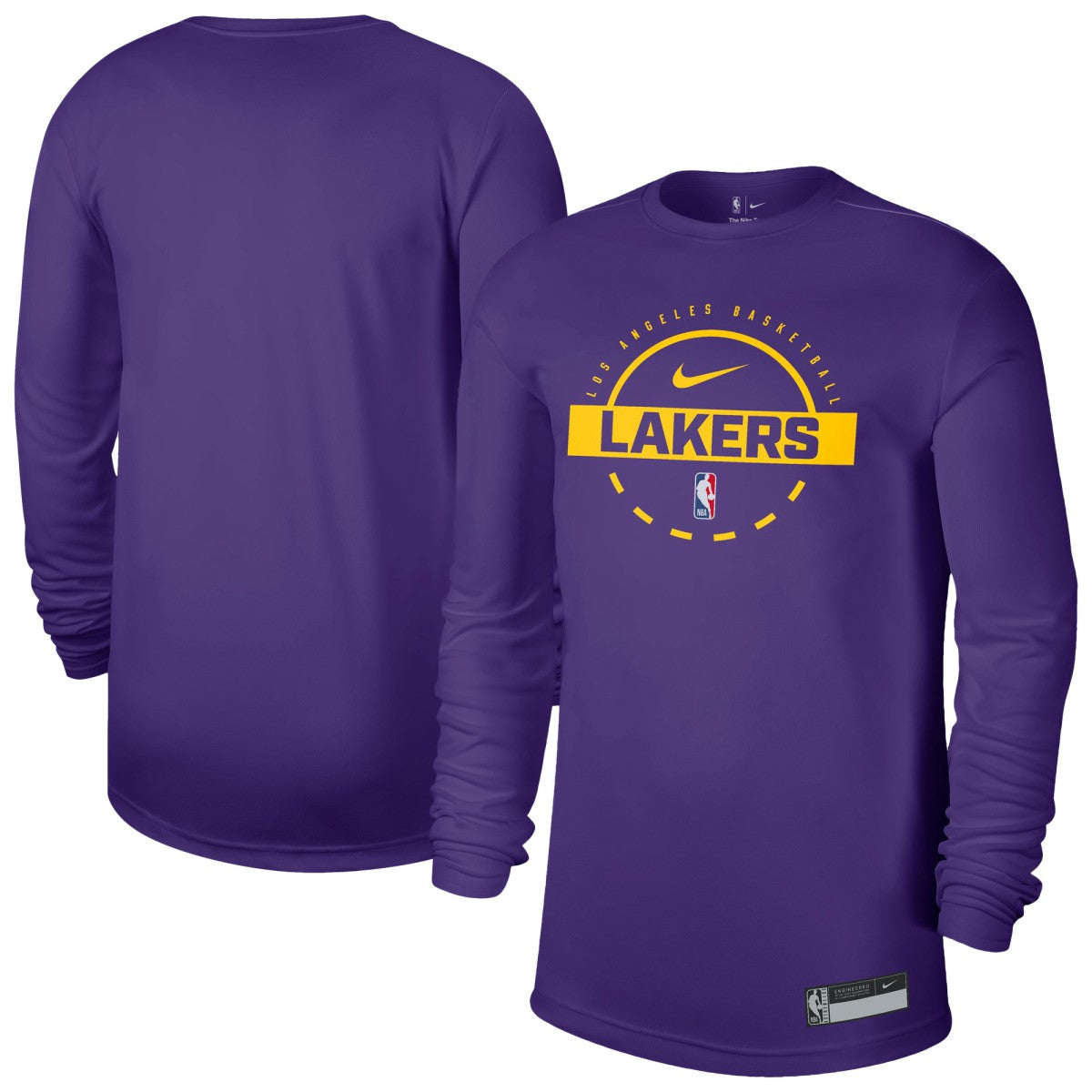 Los Angeles Lakers 2025/26 On-Court Flare Dri-FIT Practice Long Sleeve Tri-Blend T-Shirt Purple