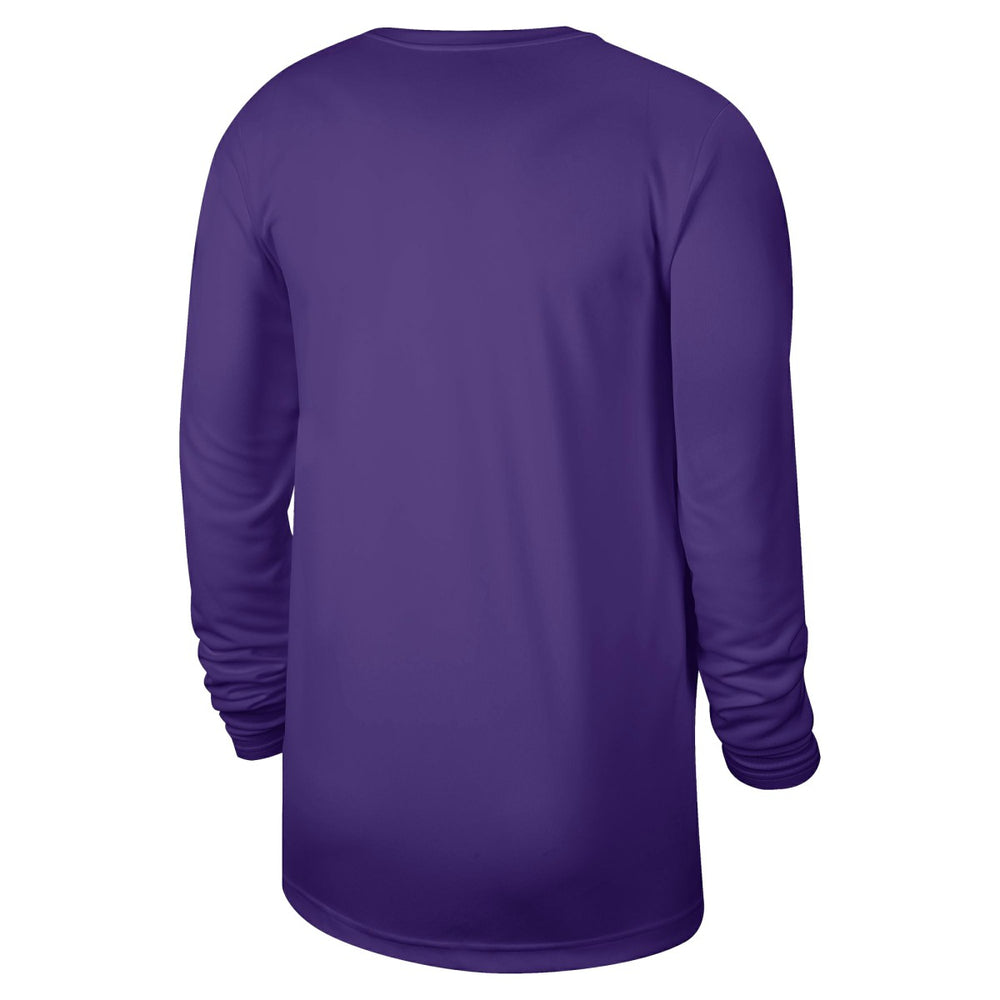 Los Angeles Lakers 2025/26 On-Court Flare Dri-FIT Practice Long Sleeve Tri-Blend T-Shirt Purple