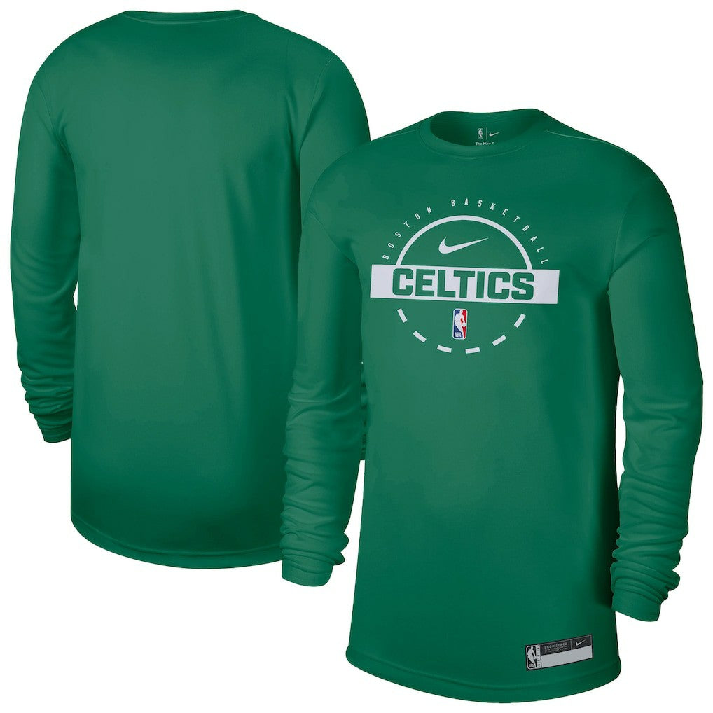 Boston Celtics 2025/26 On-Court Flare Dri-FIT Practice Long Sleeve Tri-Blend T-Shirt Kelly Green