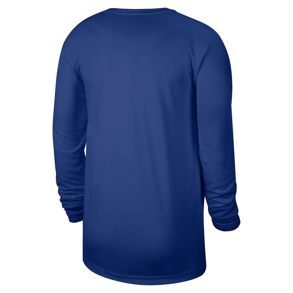 Philadelphia 76ers 2025/26 On-Court Flare Dri-FIT Practice Long Sleeve Tri-Blend T-Shirt Royal