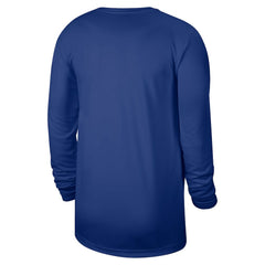 New York Knicks 2025/26 On-Court Flare Dri-FIT Practice Long Sleeve Tri-Blend T-Shirt Blue