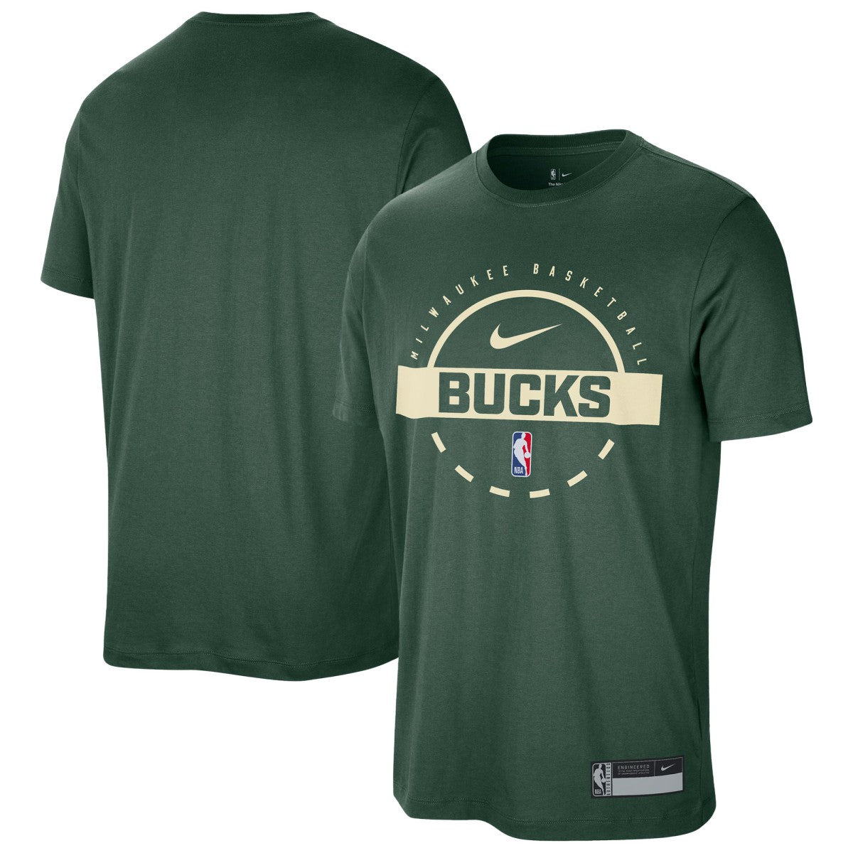 Milwaukee Bucks 2025/26 On-Court Flare Performance Practice T-Shirt Hunter Green