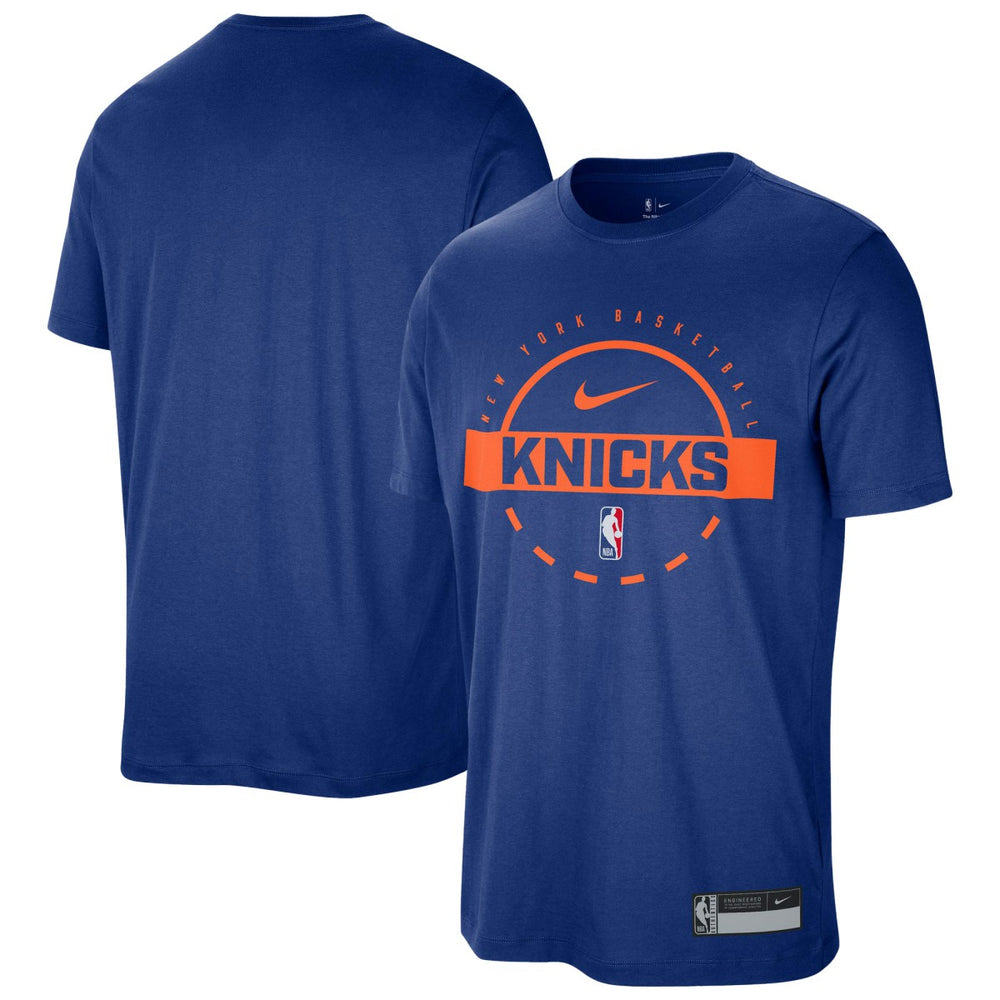 New York Knicks 2025/26 On-Court Flare Performance Practice T-Shirt Blue