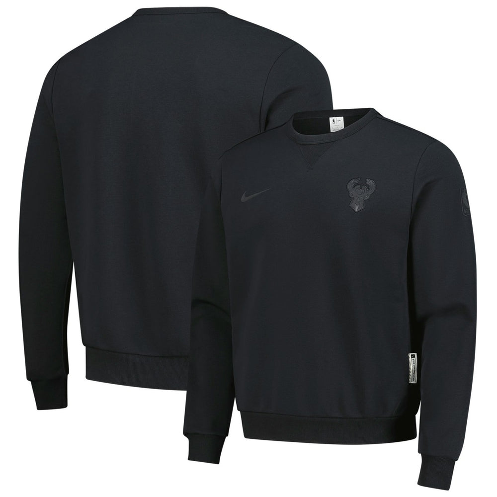 Milwaukee Bucks Authentic Standard Issue Travel Dri-FIT Sweatshirt Black