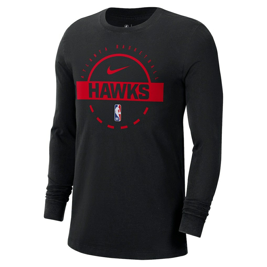 Atlanta Hawks Authentic Long Sleeve Practice T-Shirt Black