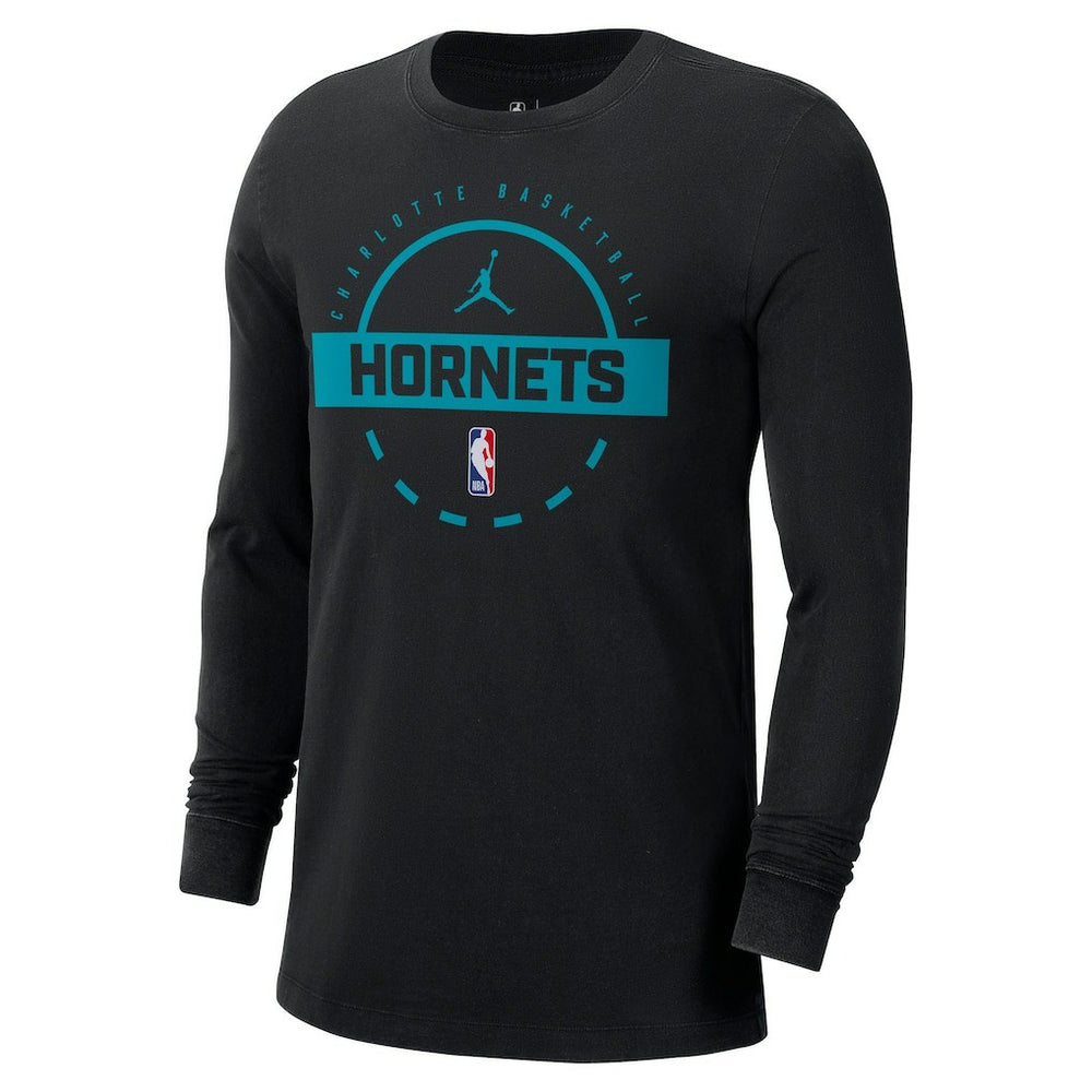 Charlotte Hornets Jordan Brand Authentic Long Sleeve Practice T-Shirt Black