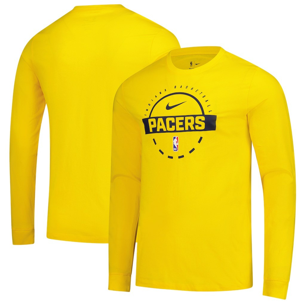 Indiana Pacers Authentic Long Sleeve Practice T-Shirt Gold