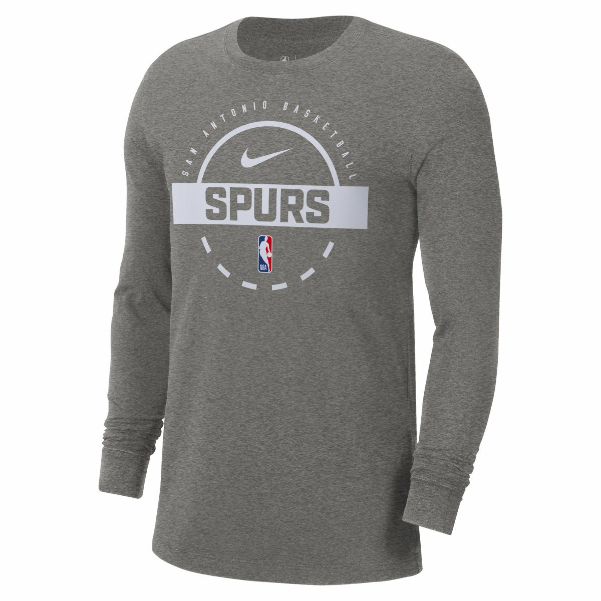 San Antonio Spurs Authentic Long Sleeve Practice T-Shirt Charcoal