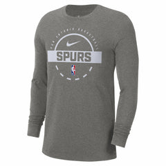 San Antonio Spurs Authentic Long Sleeve Practice T-Shirt Charcoal