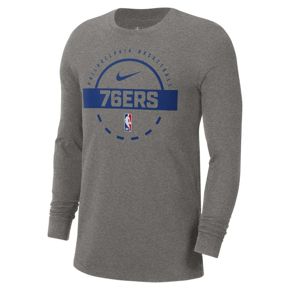 Philadelphia 76ers Authentic Long Sleeve Practice T-Shirt Charcoal