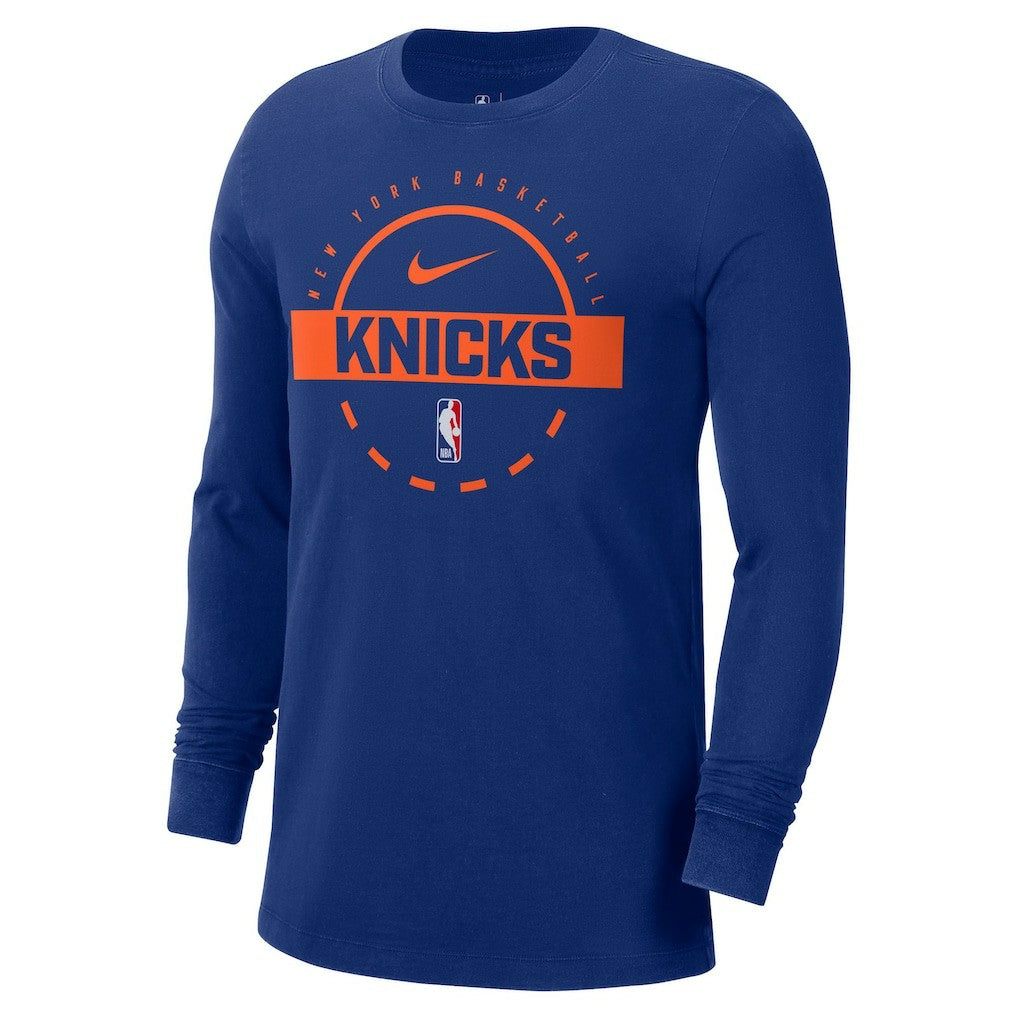 New York Knicks Authentic Long Sleeve Practice T-Shirt Blue