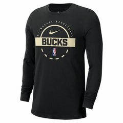 Milwaukee Bucks Authentic Long Sleeve Practice T-Shirt Black